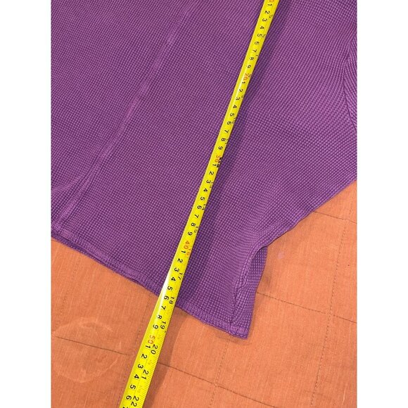 NWT Madewell Waffle Knit Cropped Long Sleeve Top Purple Thermal Size Large - Picture 9 of 10